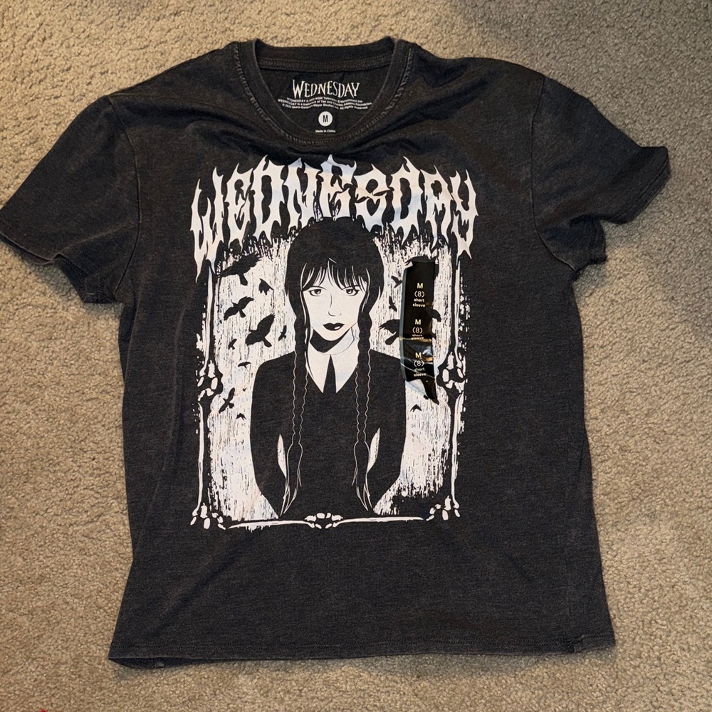 Wednesday Kids Black Graphic Tee